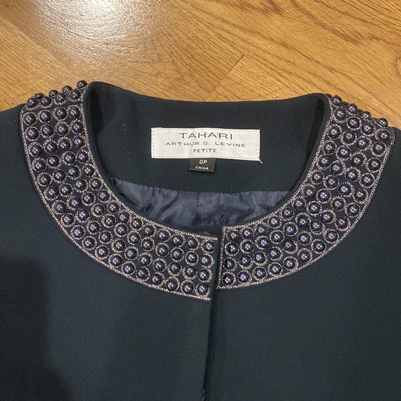 Tahari suit 0P petite navy New - Picture 3 of 12